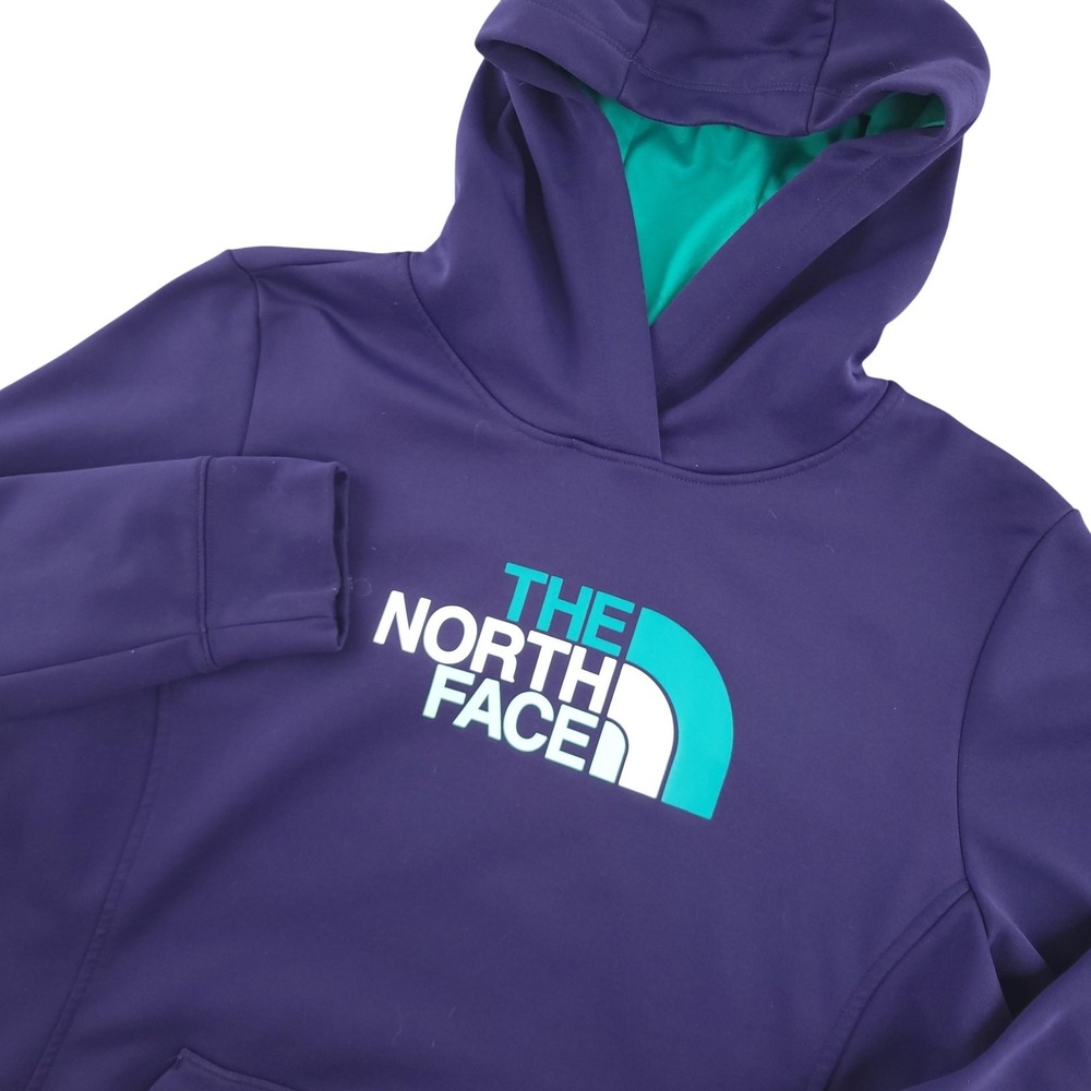 The North Face Hoodie Womens XL‎ Purple Pullover Fleece Logo Long Sleeve Top